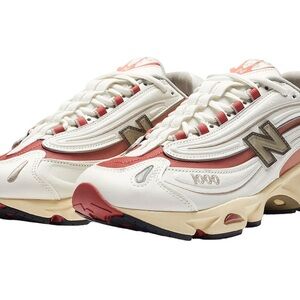 New Balance White and Red Athletic Shoes